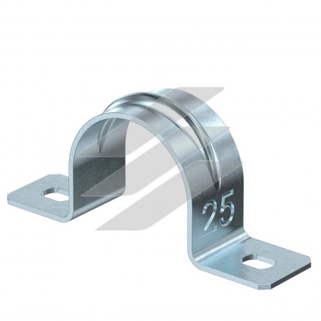 Скоба двохлапкова для кріплення труб та металорукава ø25мм, Stilma